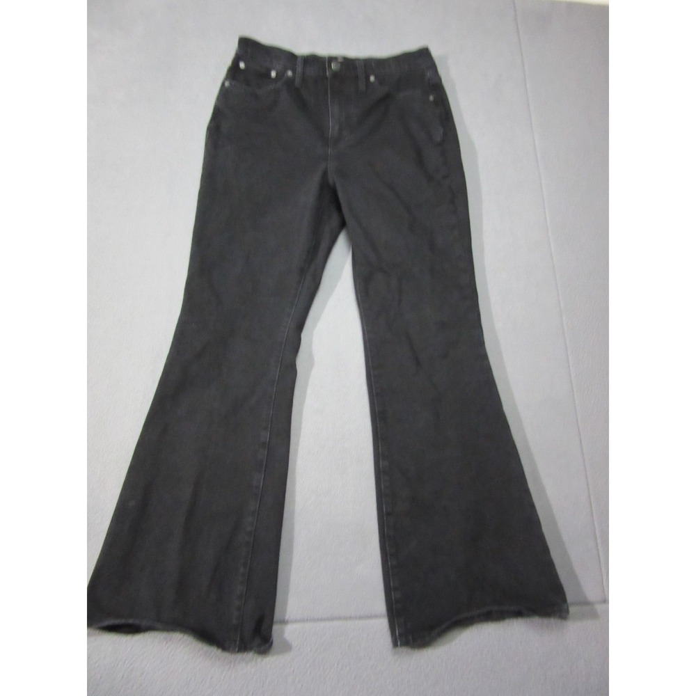 Madewell Jeans Womens 29 Black Flare Denim Stretch The Perfect Vintage High Rise